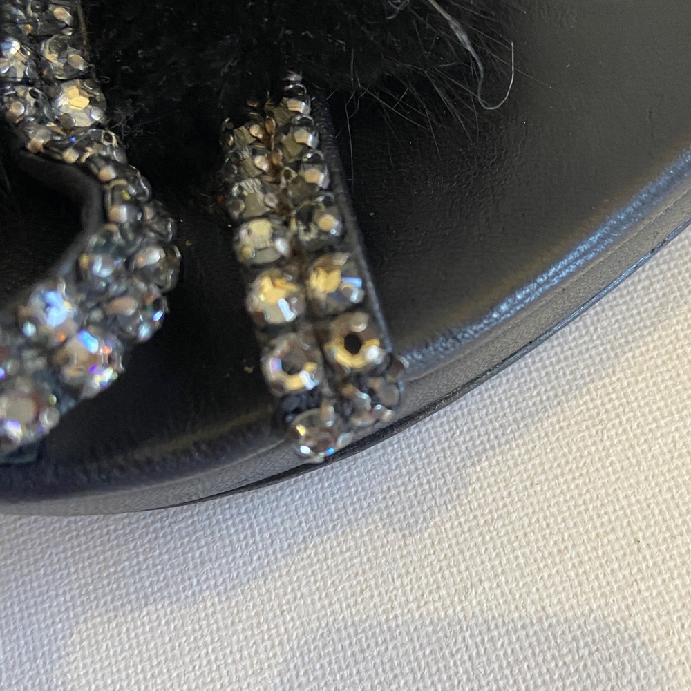 Gucci Black Leather & Rabbit Fur High Heels - Picture 13 of 13